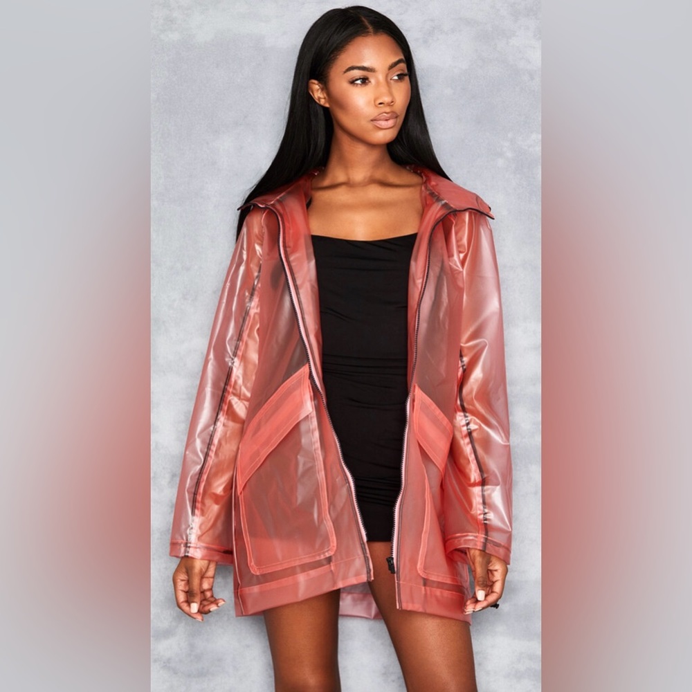 Mistress Rocks rain coat “Treats coral” - Picture 2 of 4